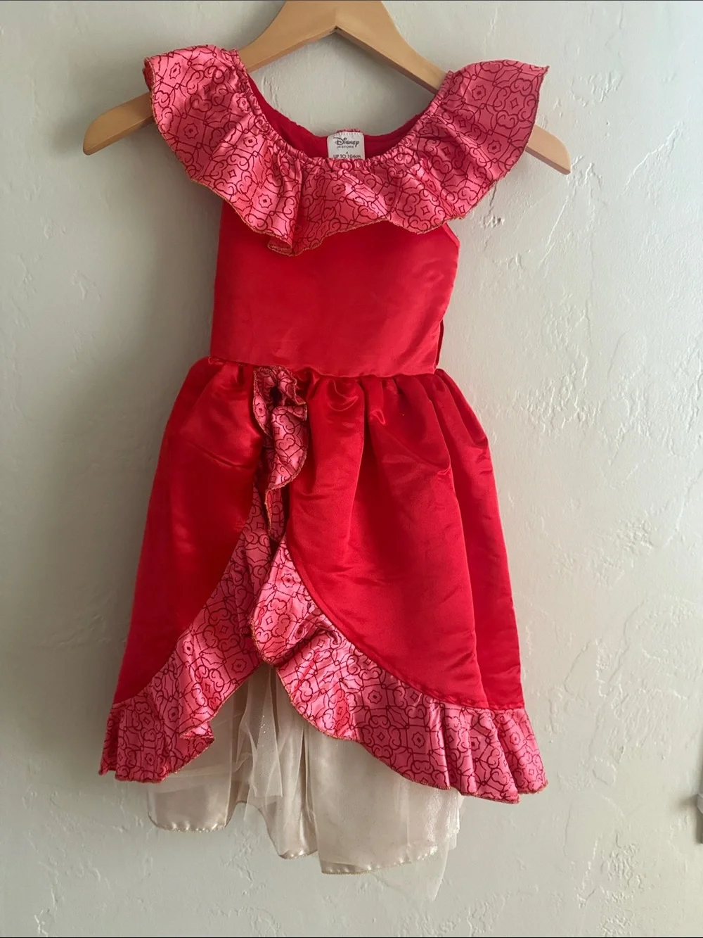 Disney Elena of Avalor Red and Pink Floral Ruffle Costume Dress